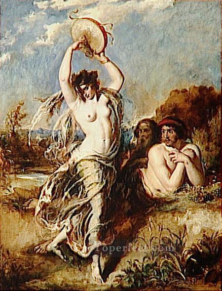 Bacante tocando la pandereta William Etty desnudo Pintura al óleo